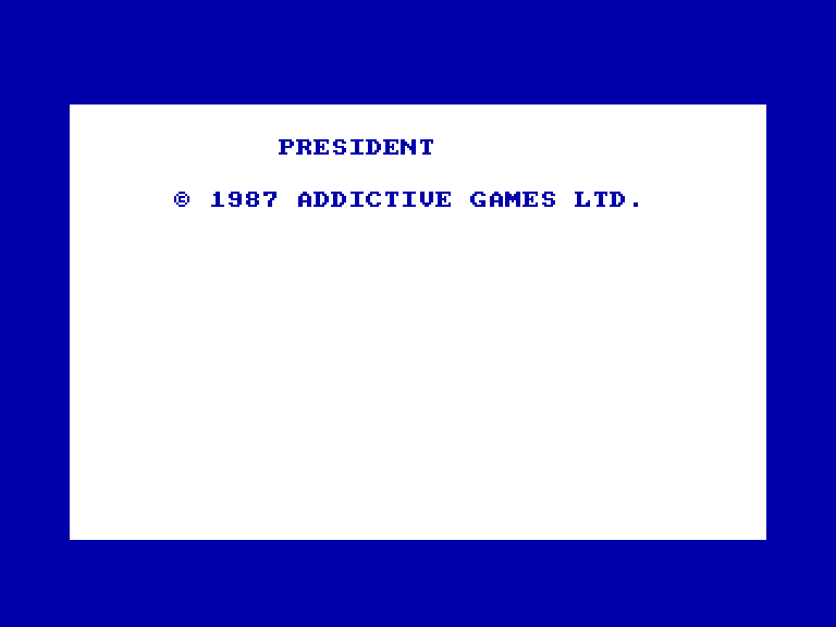 screenshot of the Amstrad CPC game President by GameBase CPC