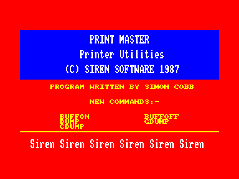 screenshot of the Amstrad CPC game Print Master by GameBase CPC