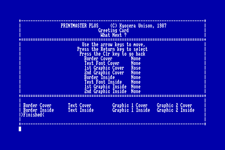 screenshot of the Amstrad CPC game PrintMaster Plus by GameBase CPC