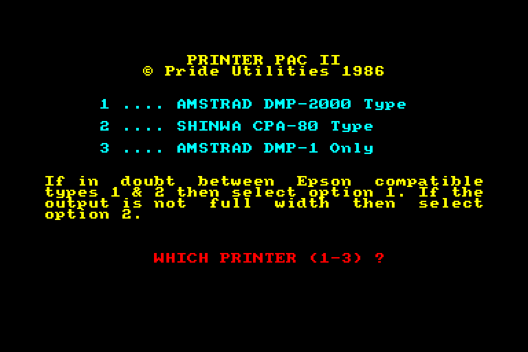 screenshot of the Amstrad CPC game Printer Pac 2 by GameBase CPC