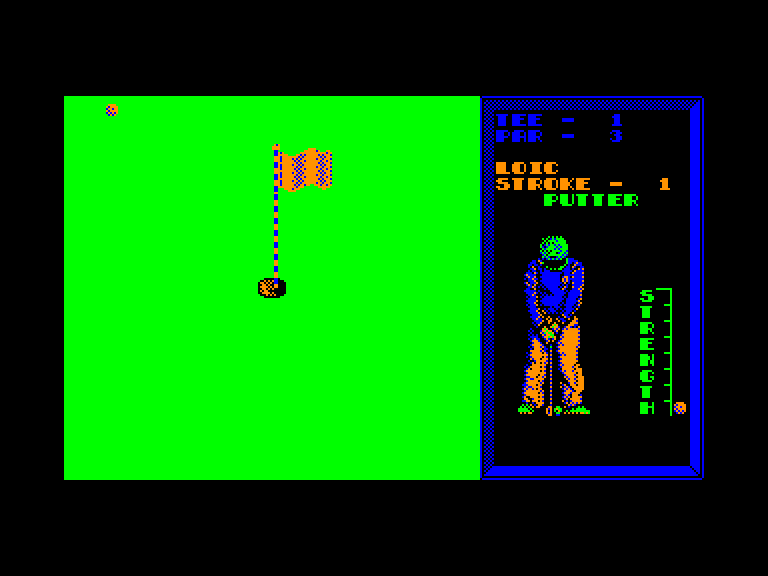 screenshot of the Amstrad CPC game Pro golf simulator by GameBase CPC