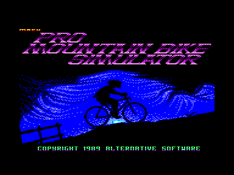 screenshot of the Amstrad CPC game Pro mountain bike simulator by GameBase CPC