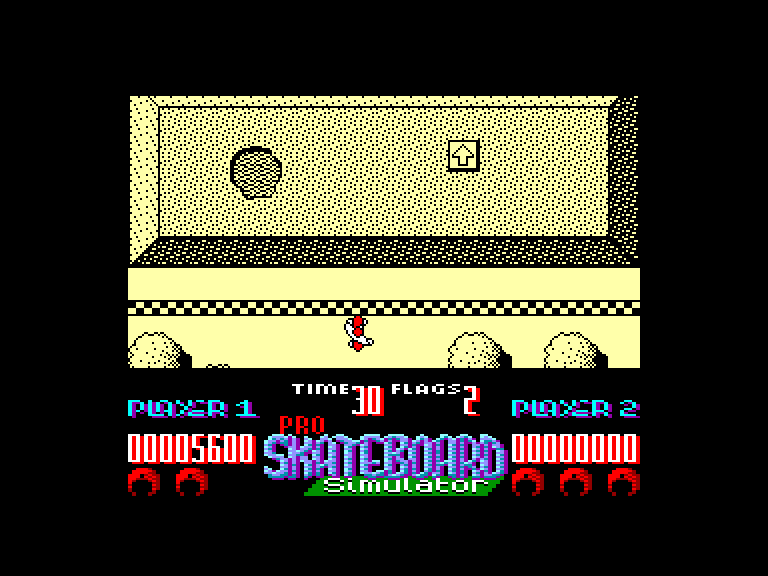 screenshot of the Amstrad CPC game Pro skateboard simulator by GameBase CPC