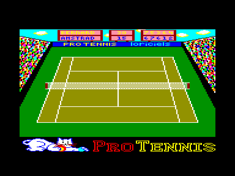 screenshot of the Amstrad CPC game Pro tennis by GameBase CPC