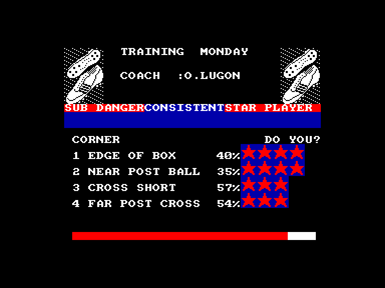 screenshot of the Amstrad CPC game Professional footballer by GameBase CPC