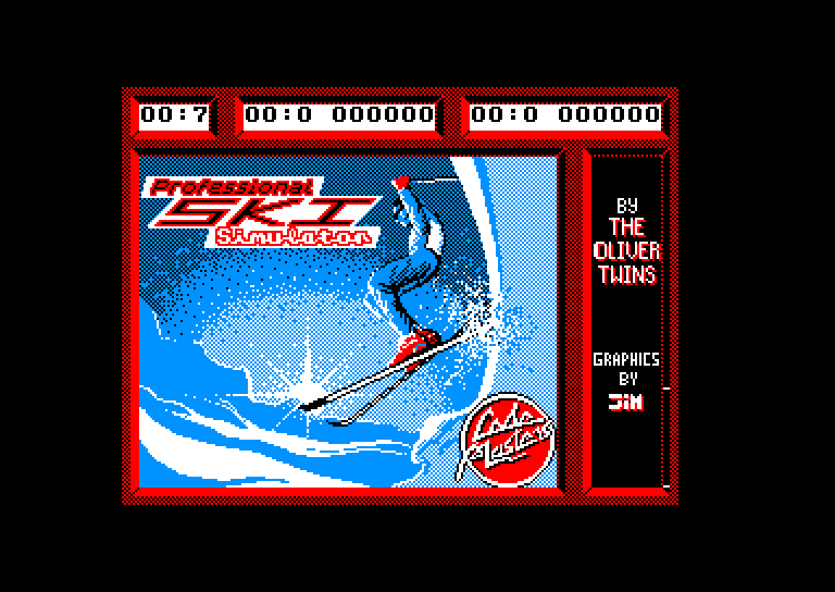 screenshot of the Amstrad CPC game Professional Ski Simulator by GameBase CPC