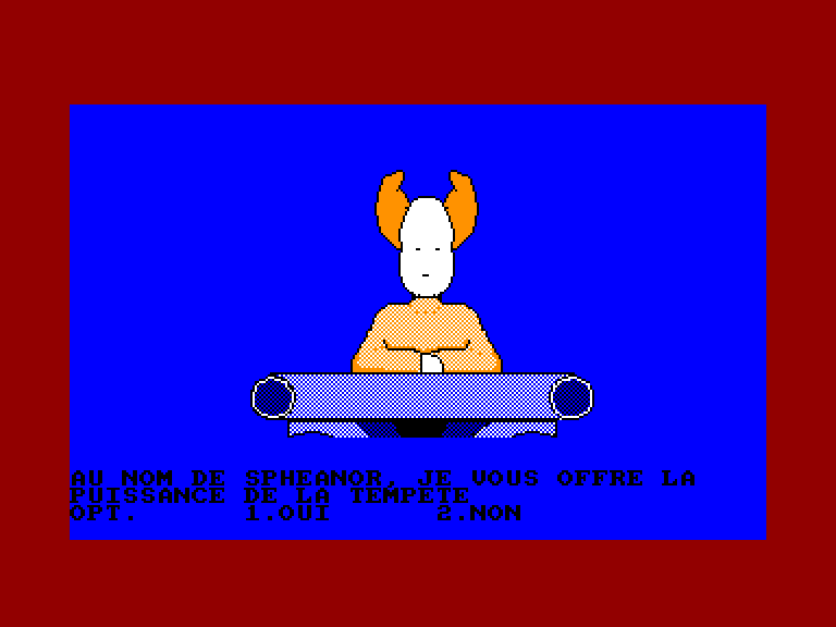 screenshot of the Amstrad CPC game Prophetie - Les Marches de la Galaxie by GameBase CPC