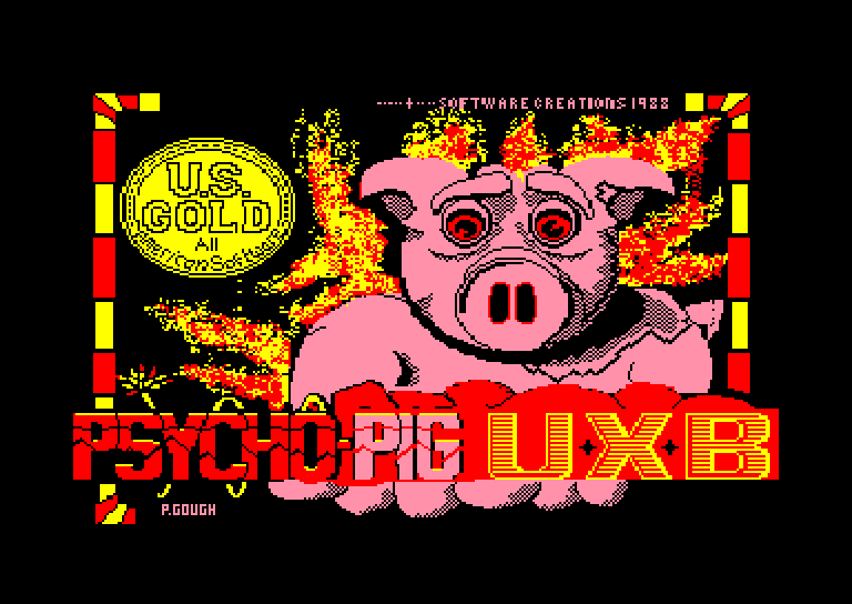 screenshot of the Amstrad CPC game Psycho Pigs UXB by GameBase CPC