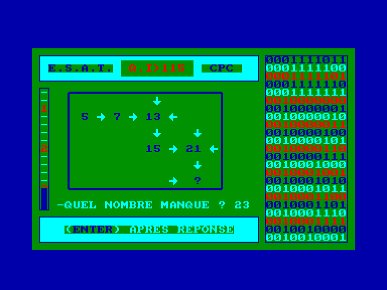 screenshot of the Amstrad CPC game Psycho-Test by GameBase CPC