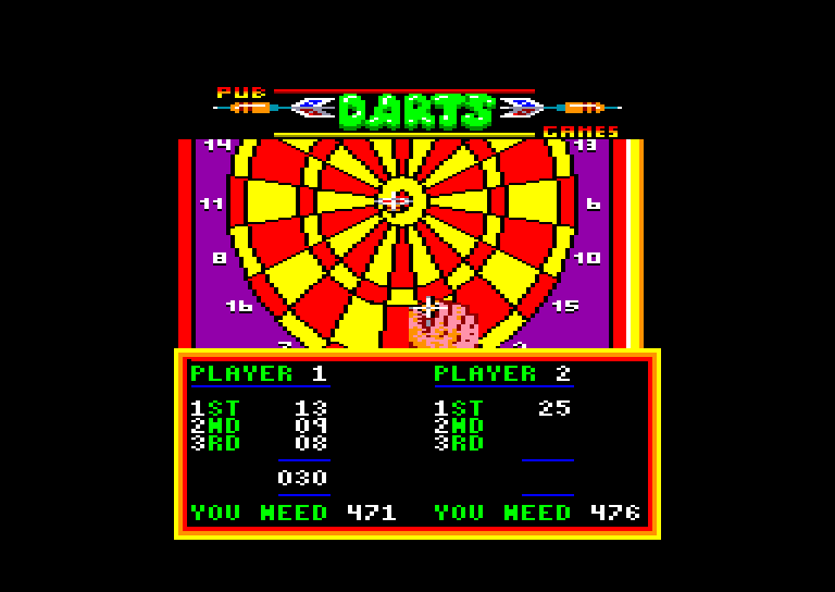 screenshot of the Amstrad CPC game Pub games by GameBase CPC