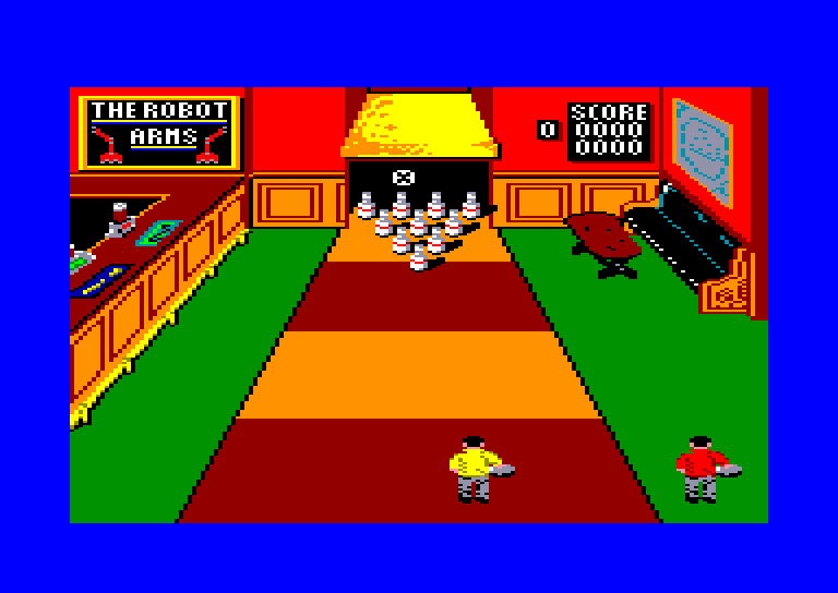 screenshot of the Amstrad CPC game Pub games by GameBase CPC