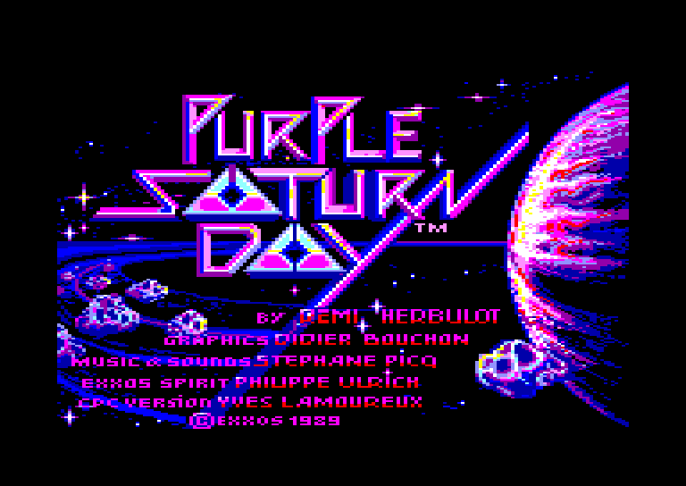 screenshot of the Amstrad CPC game Purple saturn day by GameBase CPC