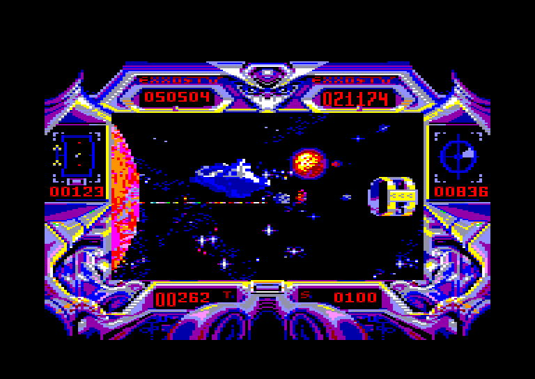 screenshot of the Amstrad CPC game Purple saturn day by GameBase CPC