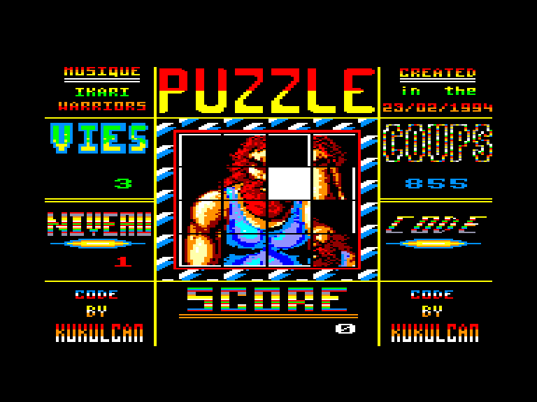 screenshot of the Amstrad CPC game Puzzle by GameBase CPC