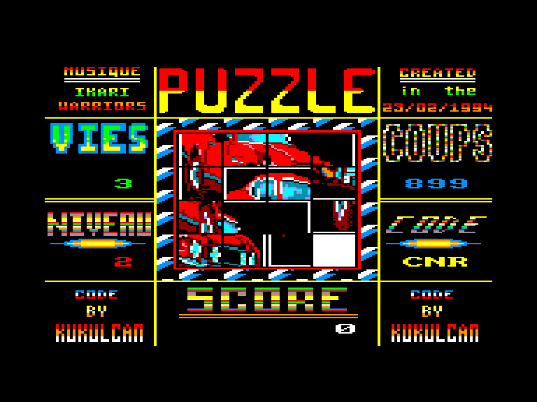 screenshot of the Amstrad CPC game Puzzle by GameBase CPC