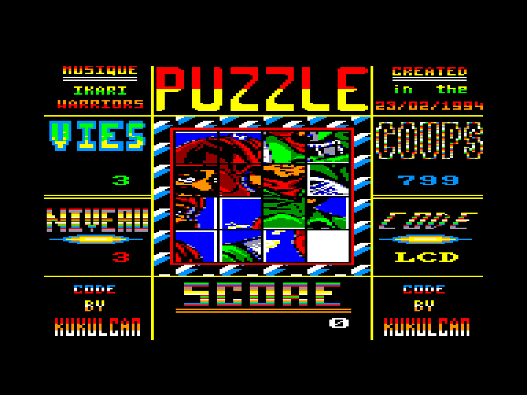 screenshot of the Amstrad CPC game Puzzle by GameBase CPC