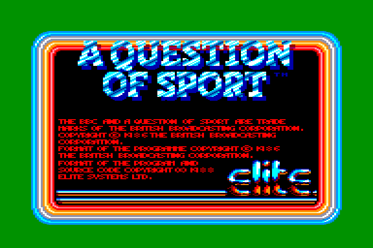 screenshot of the Amstrad CPC game Question of sport (a) by GameBase CPC