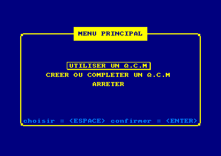 screenshot of the Amstrad CPC game Questions - Reponses by GameBase CPC