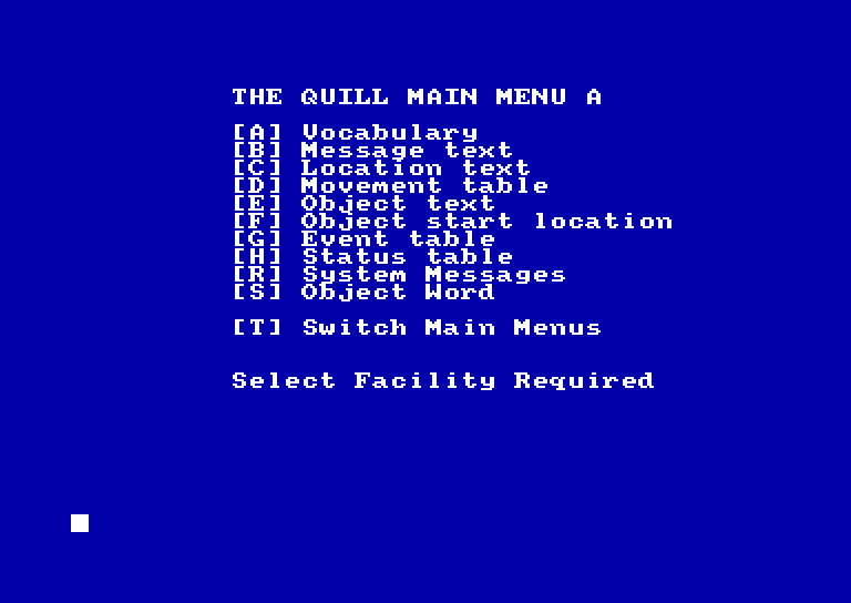 screenshot of the Amstrad CPC game Quill Adventure System (the) by GameBase CPC