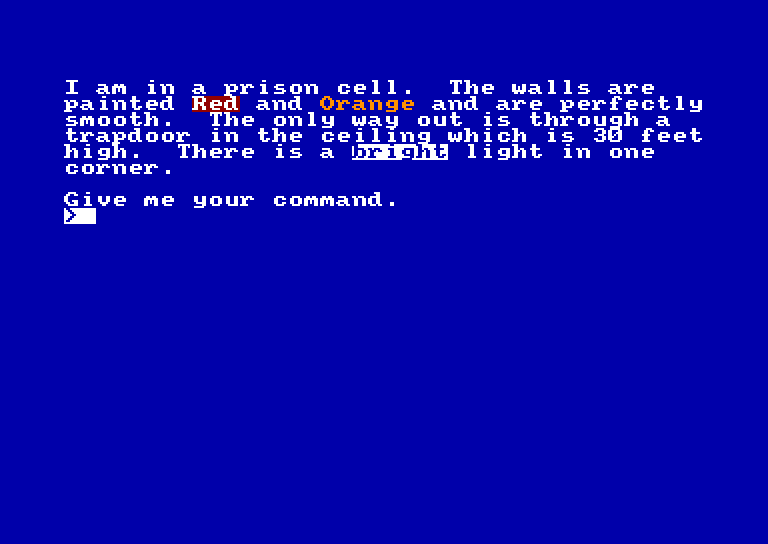 screenshot of the Amstrad CPC game Quill Adventure System (the) by GameBase CPC