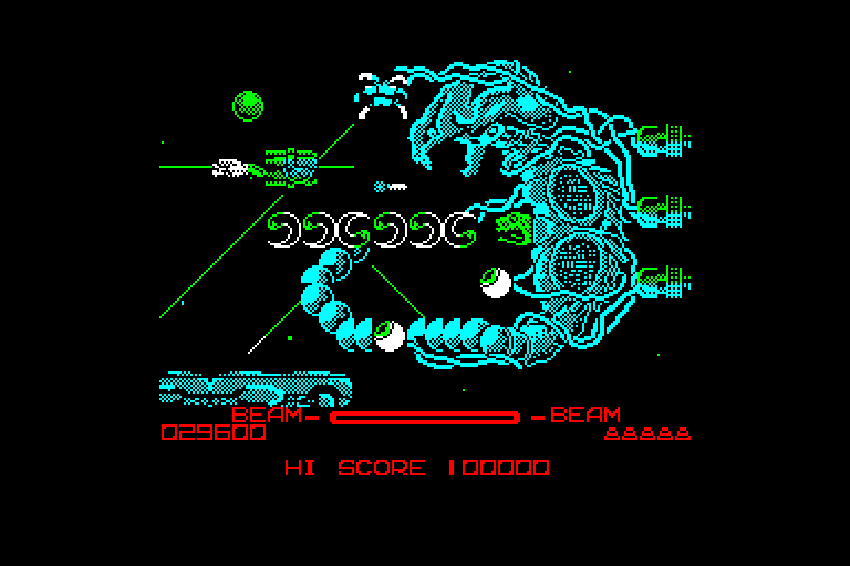 screenshot of the Amstrad CPC game R-Type by GameBase CPC