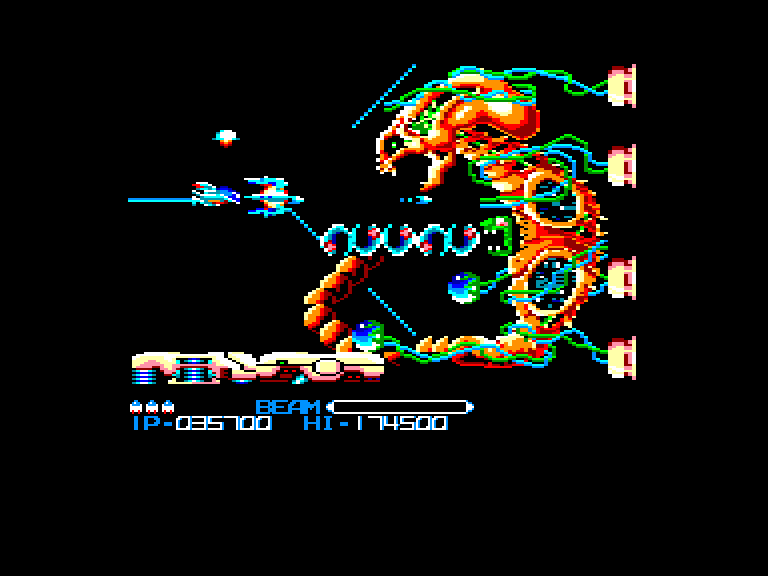 screenshot of the Amstrad CPC game R-Type by GameBase CPC