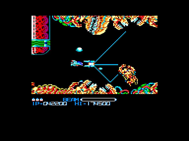 screenshot of the Amstrad CPC game R-Type by GameBase CPC