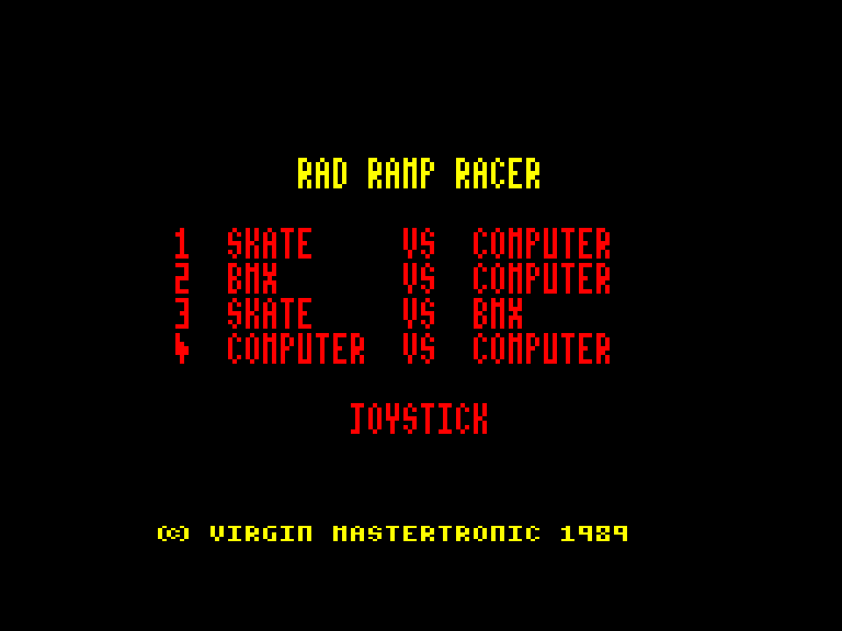 screenshot of the Amstrad CPC game Rad ramp racer by GameBase CPC