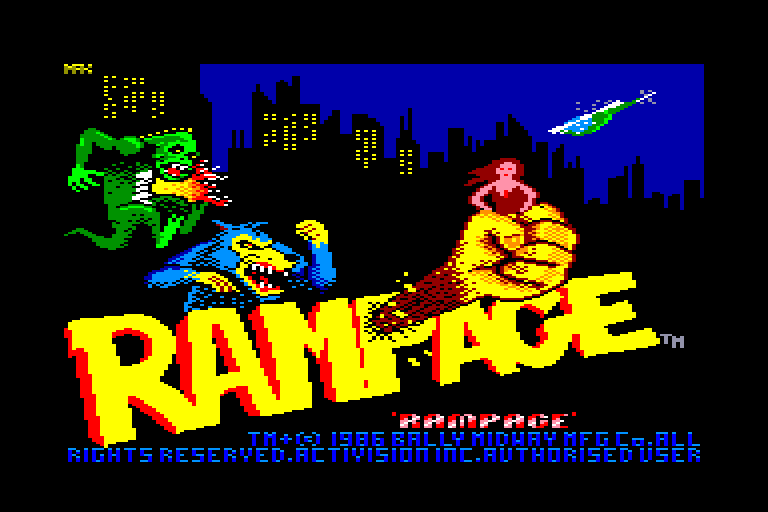 screenshot of the Amstrad CPC game Rampage by GameBase CPC