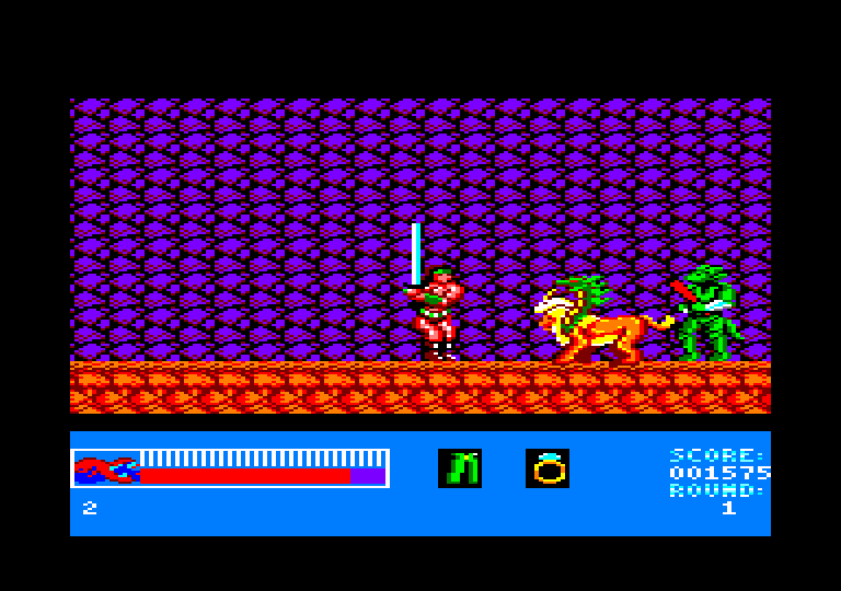 screenshot of the Amstrad CPC game Rastan by GameBase CPC