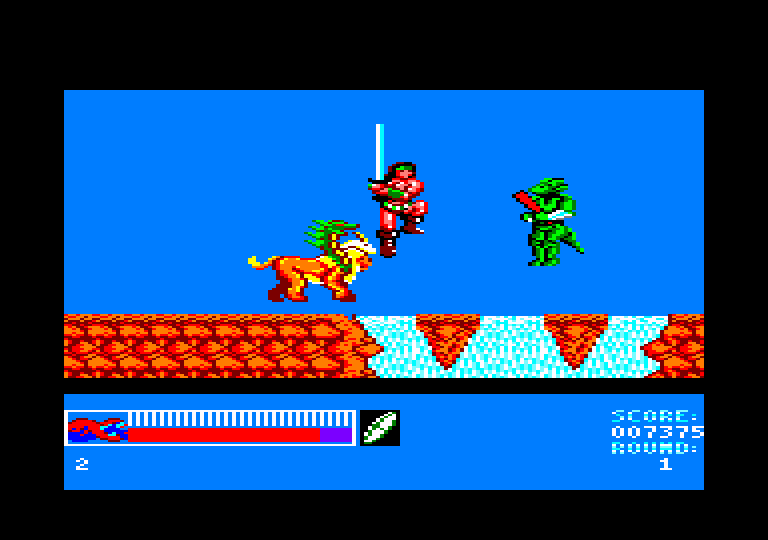 screenshot of the Amstrad CPC game Rastan by GameBase CPC