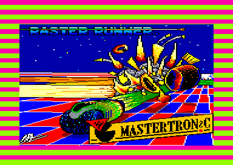 screenshot of the Amstrad CPC game Raster runner by GameBase CPC