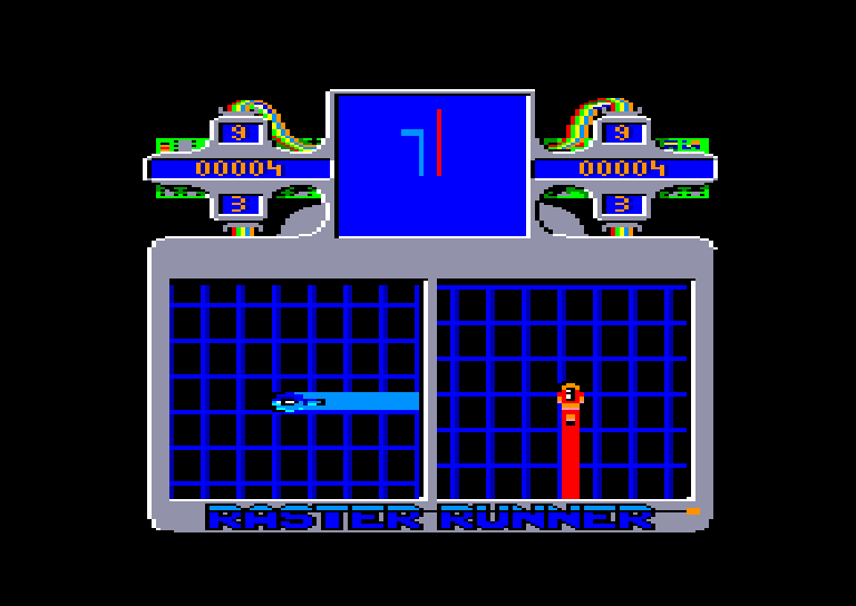 screenshot of the Amstrad CPC game Raster runner by GameBase CPC