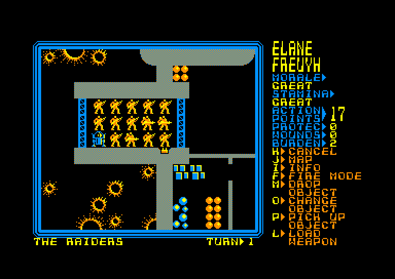 screenshot of the Amstrad CPC game Rebelstar by GameBase CPC