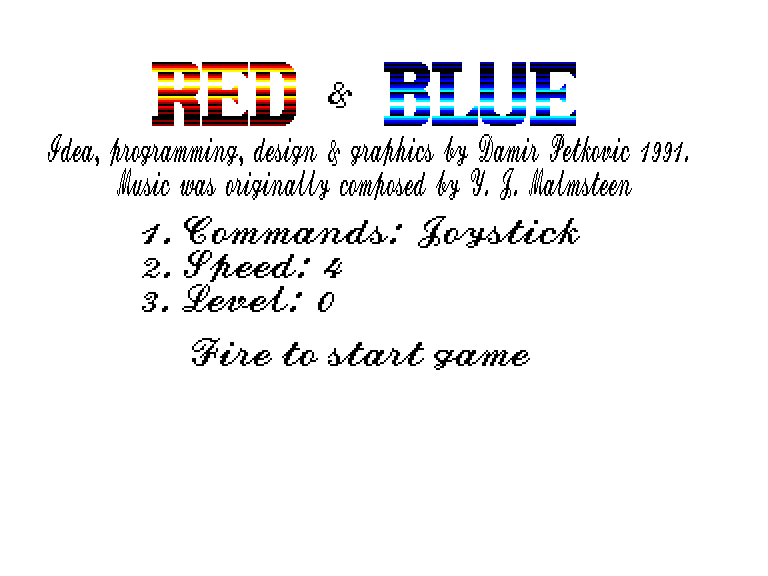 screenshot of the Amstrad CPC game Red & Blue by GameBase CPC