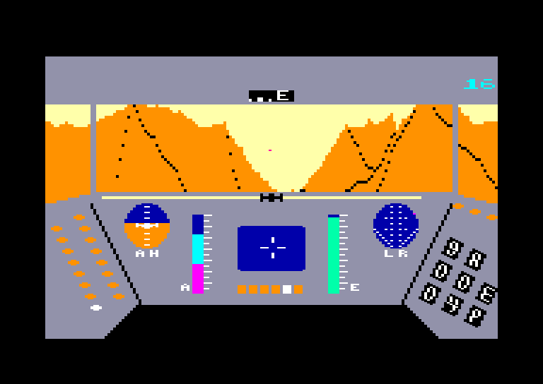 screenshot of the Amstrad CPC game Rescue on Fractalus by GameBase CPC