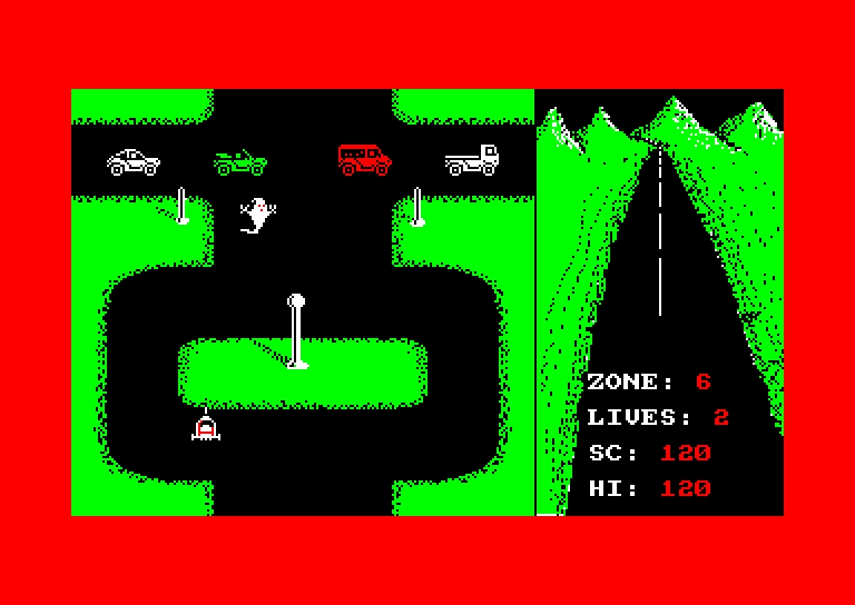 screenshot of the Amstrad CPC game Revenge of the c5 by GameBase CPC