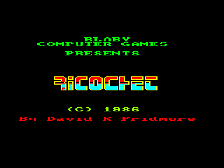 screenshot of the Amstrad CPC game Ricochet (Blaby) by GameBase CPC