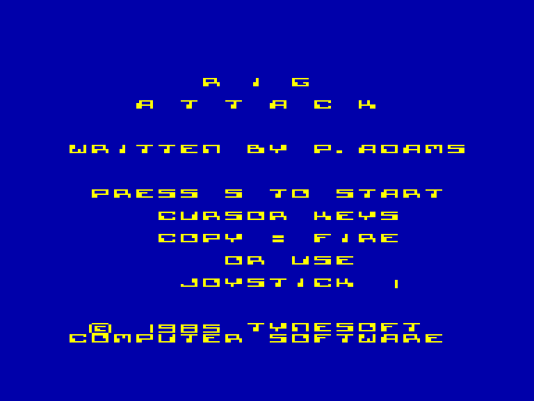 screenshot of the Amstrad CPC game Rig attack by GameBase CPC