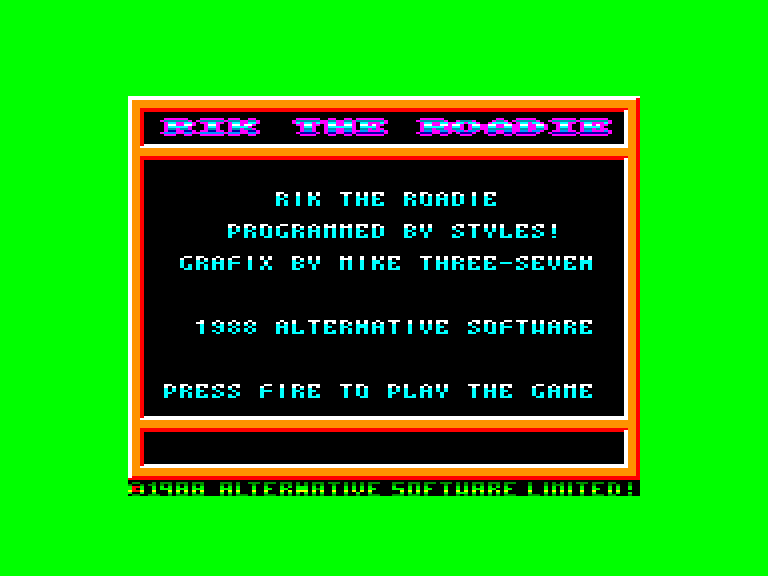 screenshot of the Amstrad CPC game Rik the Roadie by GameBase CPC
