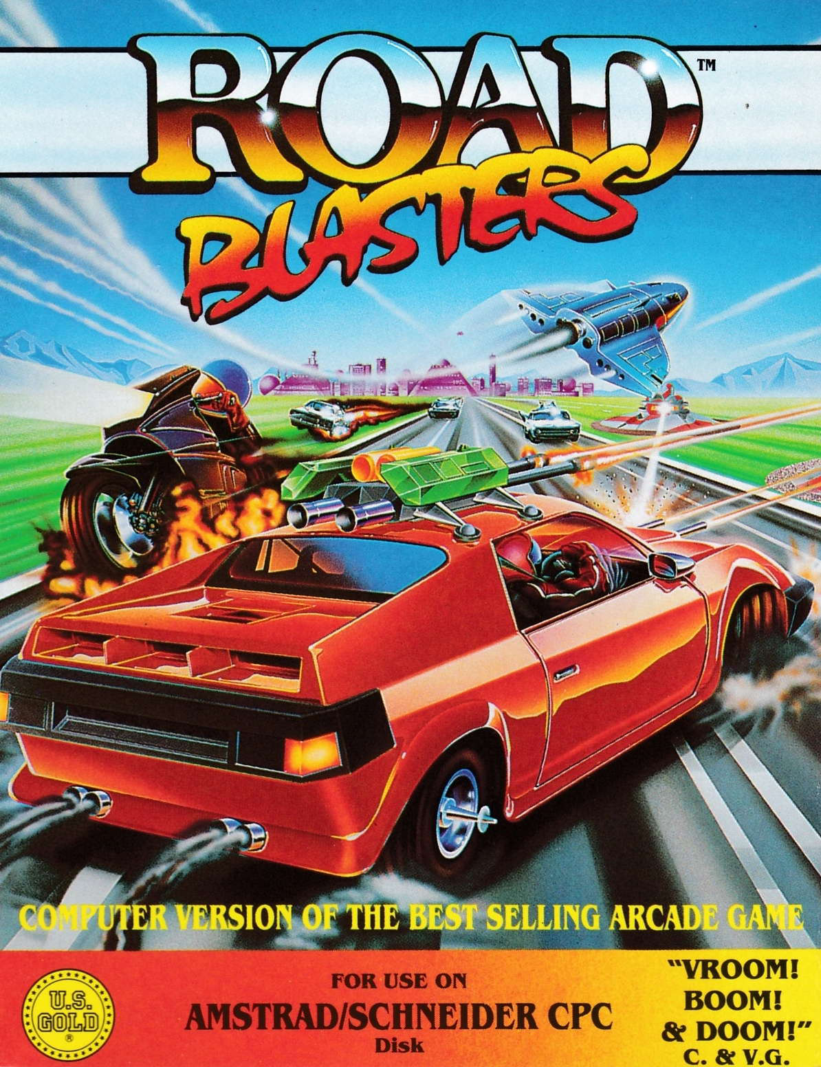 screenshot of the Amstrad CPC game Road blasters by GameBase CPC