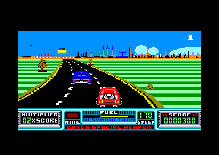 screenshot of the Amstrad CPC game Road blasters by GameBase CPC