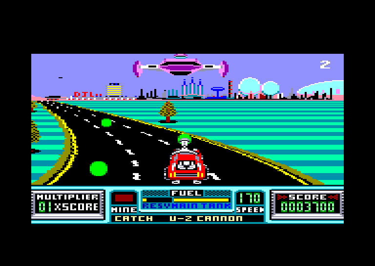 screenshot of the Amstrad CPC game Road blasters by GameBase CPC