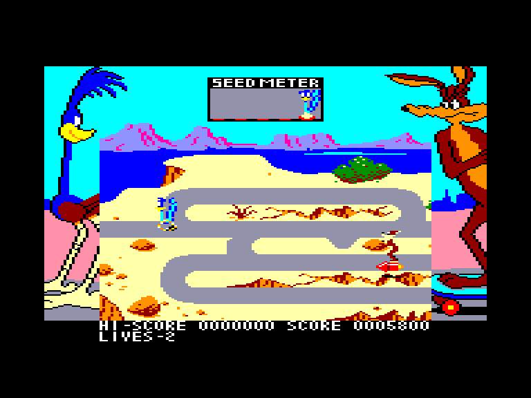 screenshot of the Amstrad CPC game Road Runner by GameBase CPC