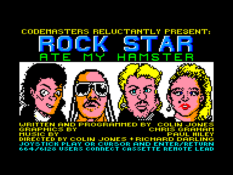 screenshot of the Amstrad CPC game Rock Star Ate My Hamster by GameBase CPC