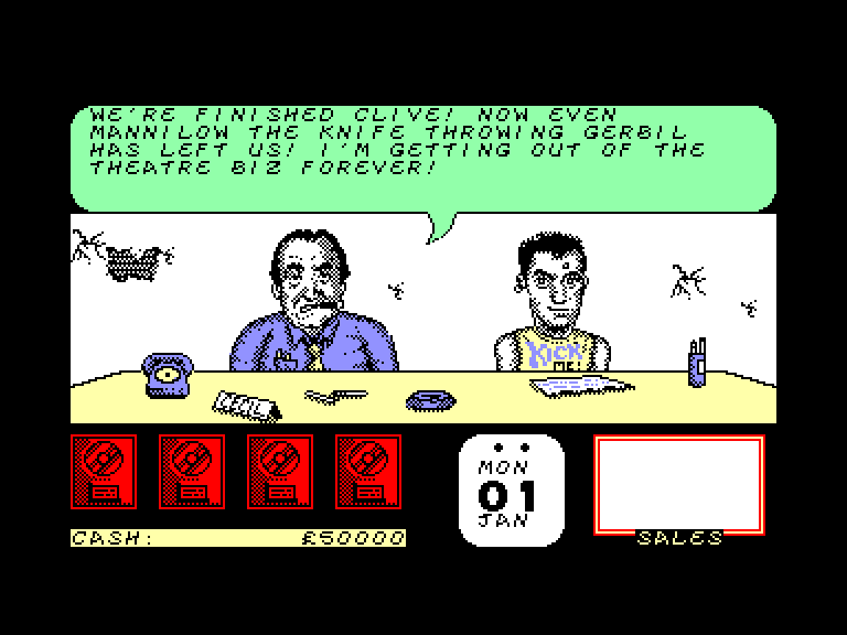 screenshot of the Amstrad CPC game Rock Star Ate My Hamster by GameBase CPC