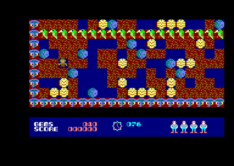 screenshot of the Amstrad CPC game Boulder Dash by GameBase CPC