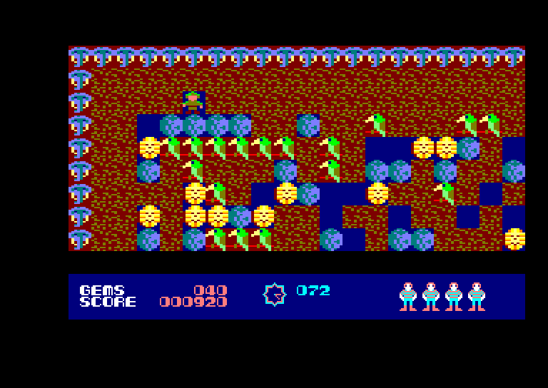 screenshot of the Amstrad CPC game Boulder Dash by GameBase CPC