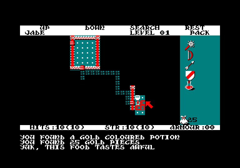 screenshot of the Amstrad CPC game Rogue by GameBase CPC