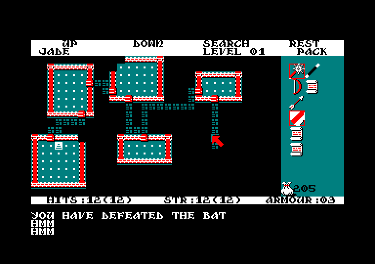 screenshot of the Amstrad CPC game Rogue by GameBase CPC